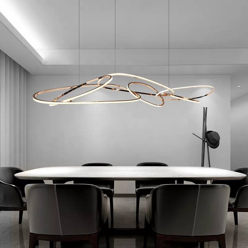 Hot Sale New Design Geometric light in gold Luxurious Decorative Round chandelier indoor for Dining Room Bathroom Bedroom