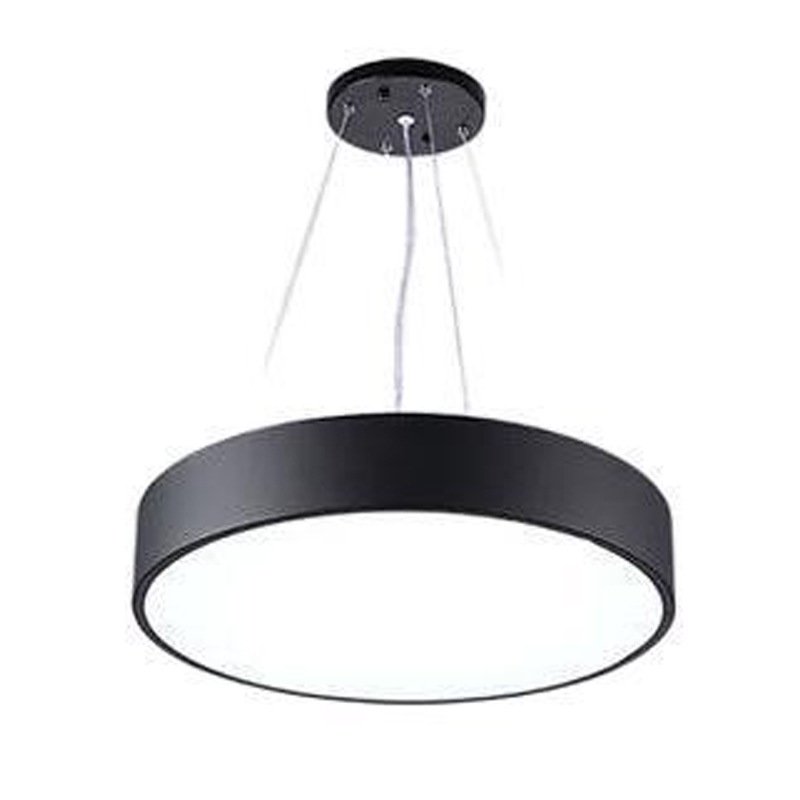 Wholesale Led Hollow Round Linear Pendant Lamp Black Iron Acrylic Ceiling Hanging Light Supermarket Gym Library Barber Light