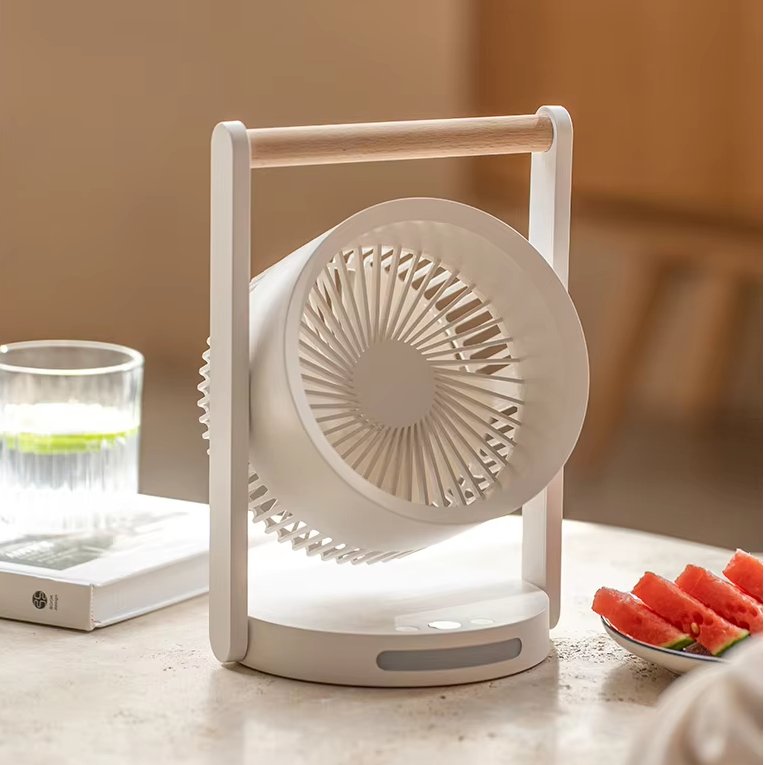 3600mah 2024 New Desk Portable Fan Usb Rechargeable Battery 3600mAh Rotating Mini Table Fan with Light