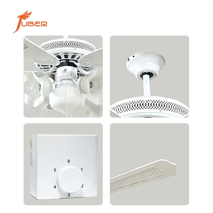Fancy design ceiling fan 52 inch high speed low noise luxury led ceiling fan with light