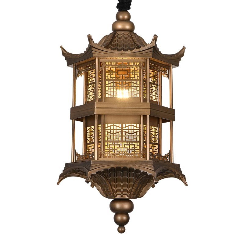 New Chinese eaves chandelier Outdoor gazebo corridor courtyard Zen Tea room Hotel decoration villa gate chandelier