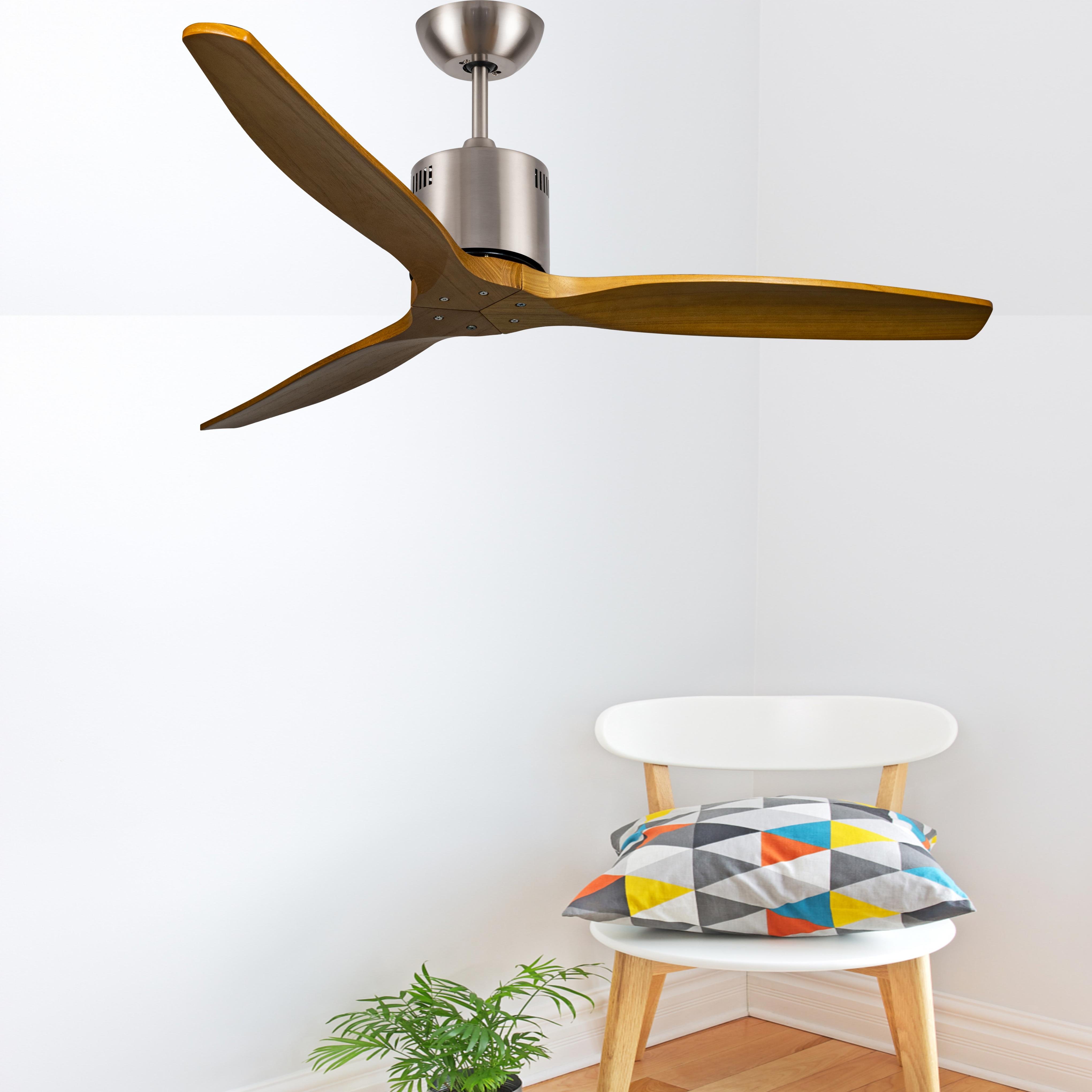 52 inch wooden Ceiling fan with 3 blades quiet and high power air flow ceiling fans