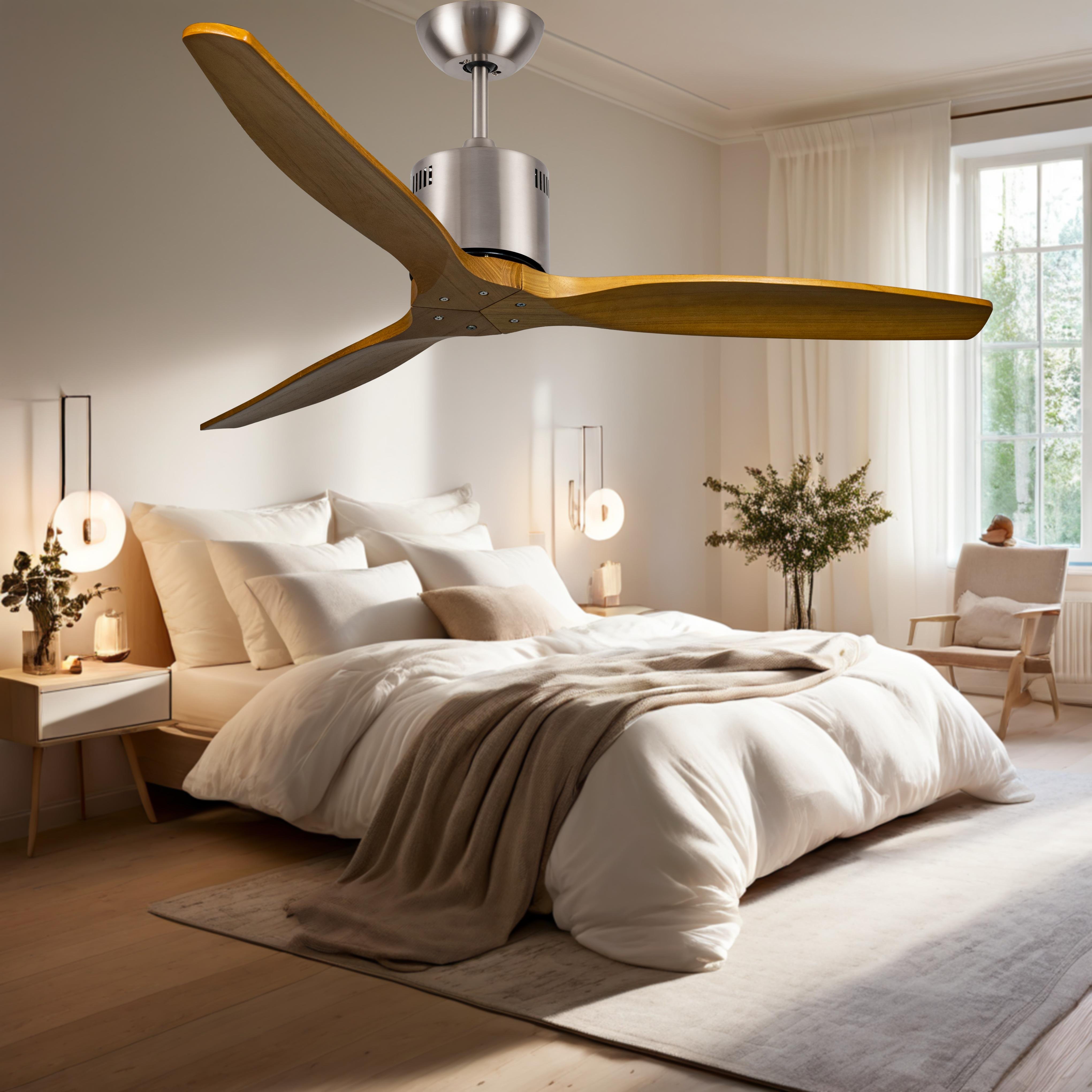 52 inch wooden Ceiling fan with 3 blades quiet and high power air flow ceiling fans