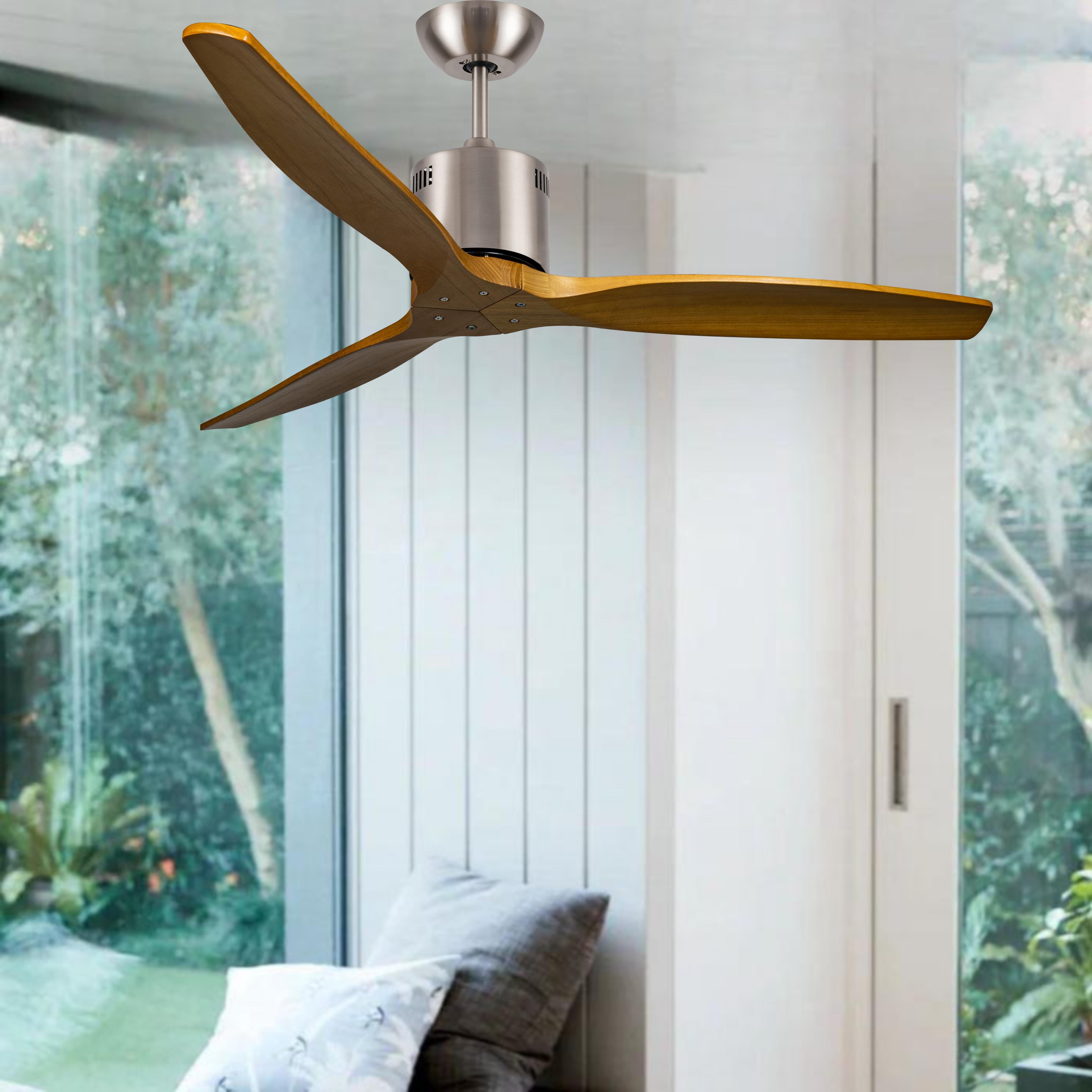 52 inch wooden Ceiling fan with 3 blades quiet and high power air flow ceiling fans