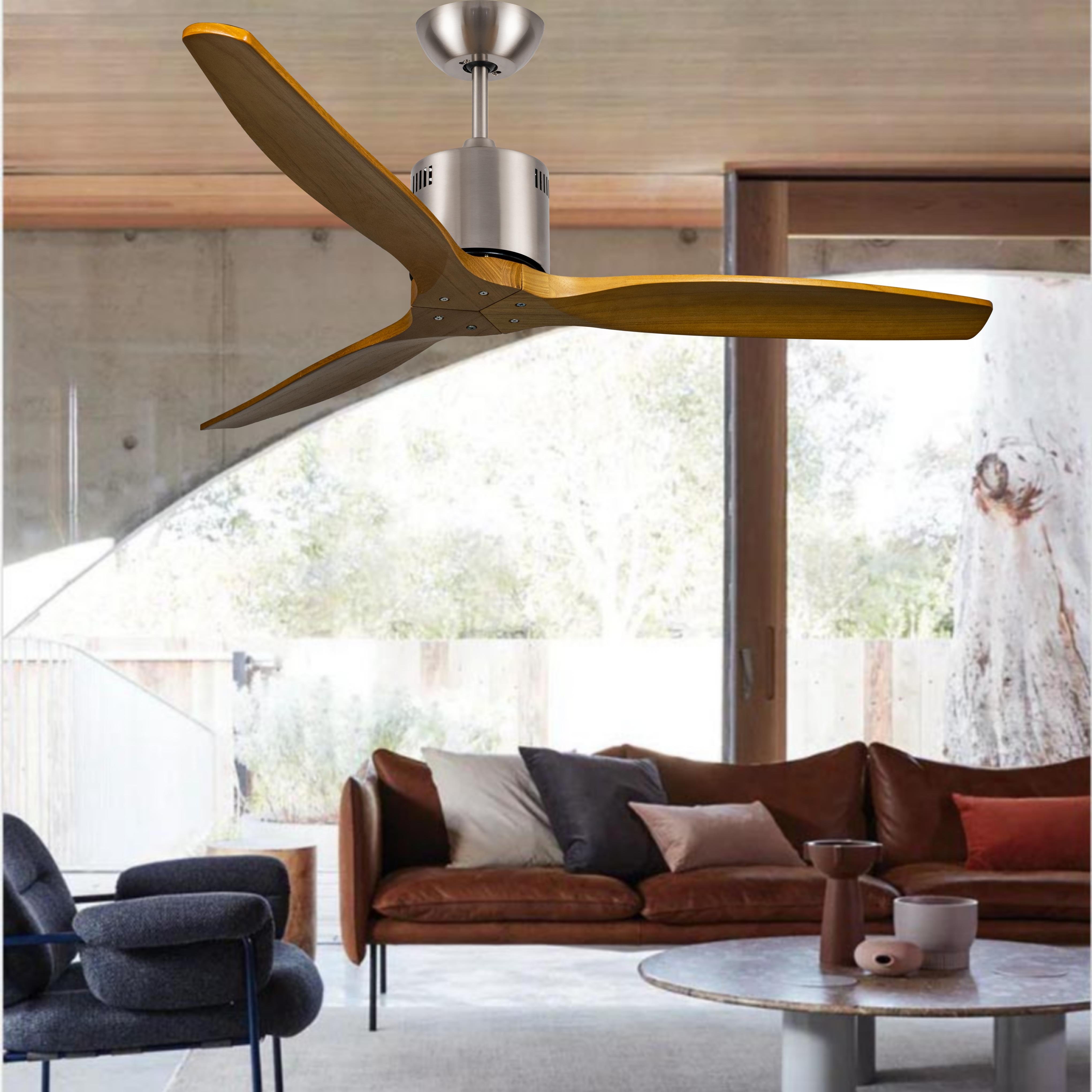 52 inch wooden Ceiling fan with 3 blades quiet and high power air flow ceiling fans