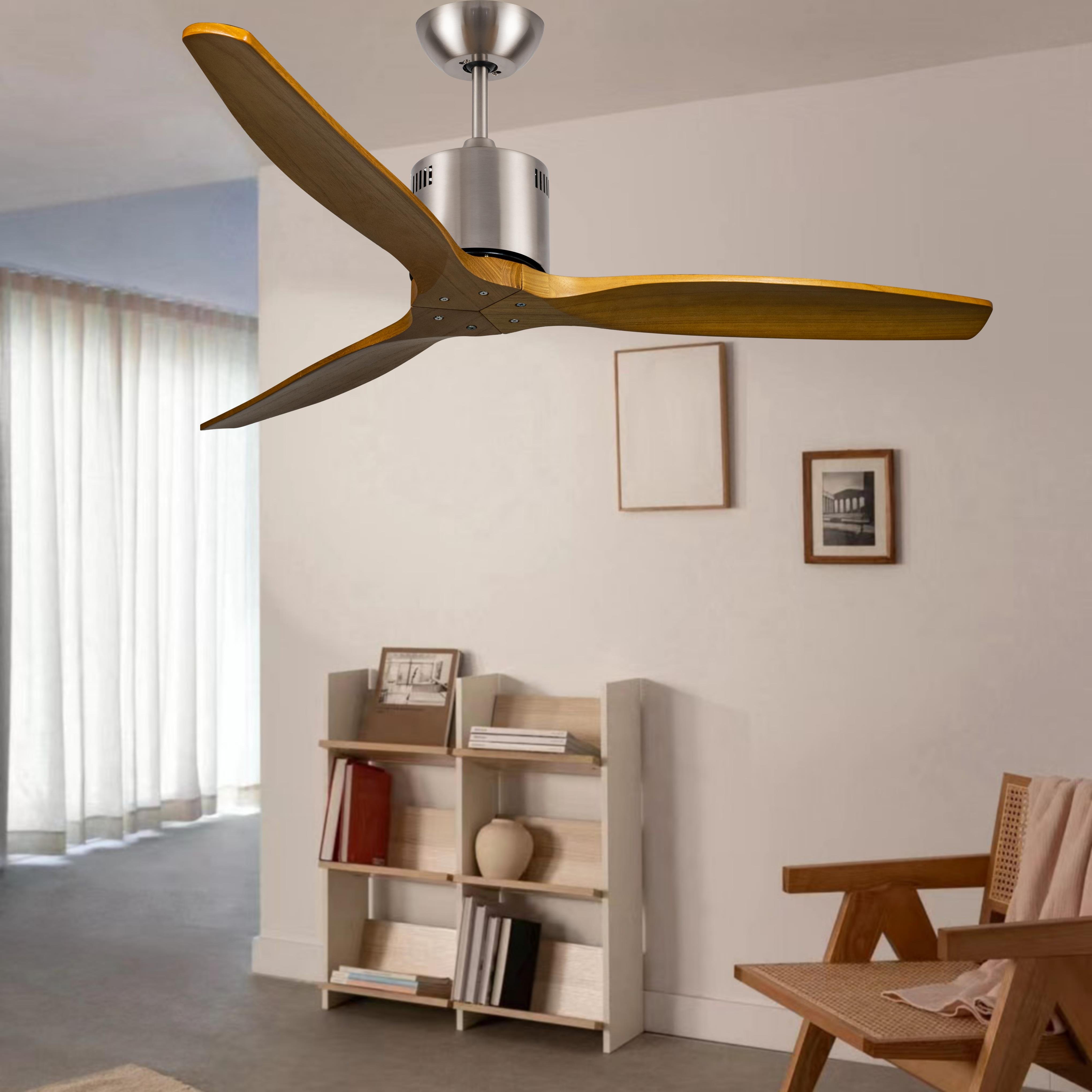 52 inch wooden Ceiling fan with 3 blades quiet and high power air flow ceiling fans