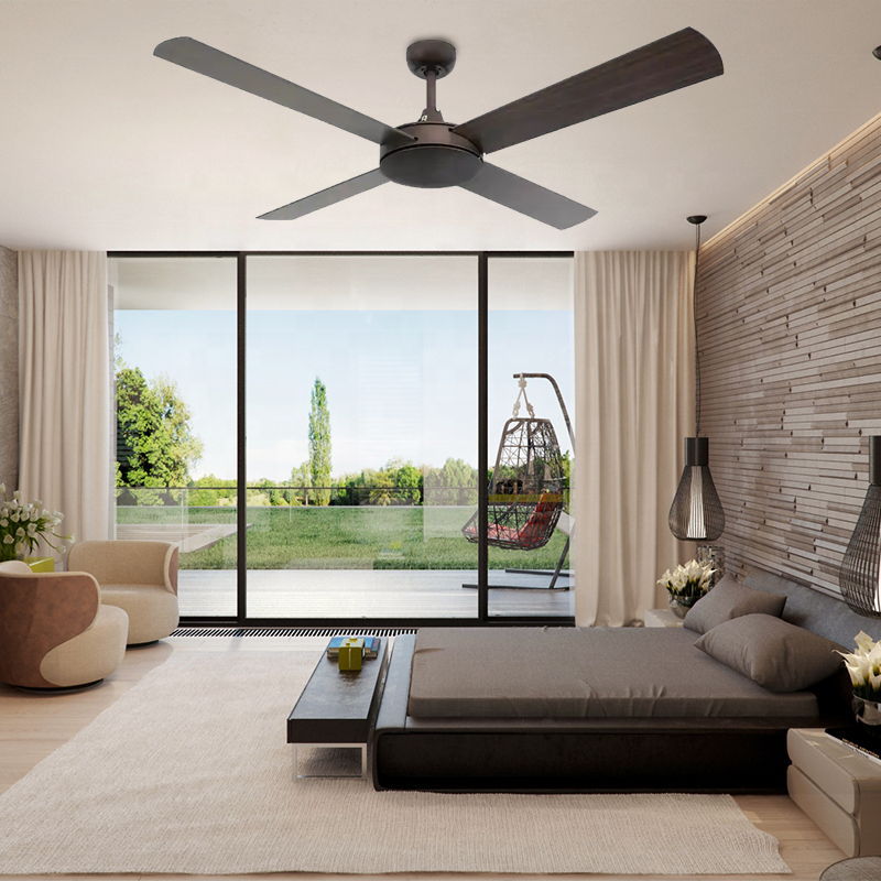 High Quality Indoor 4 Speed Remote Control Modern Led Ceiling Fan With Light