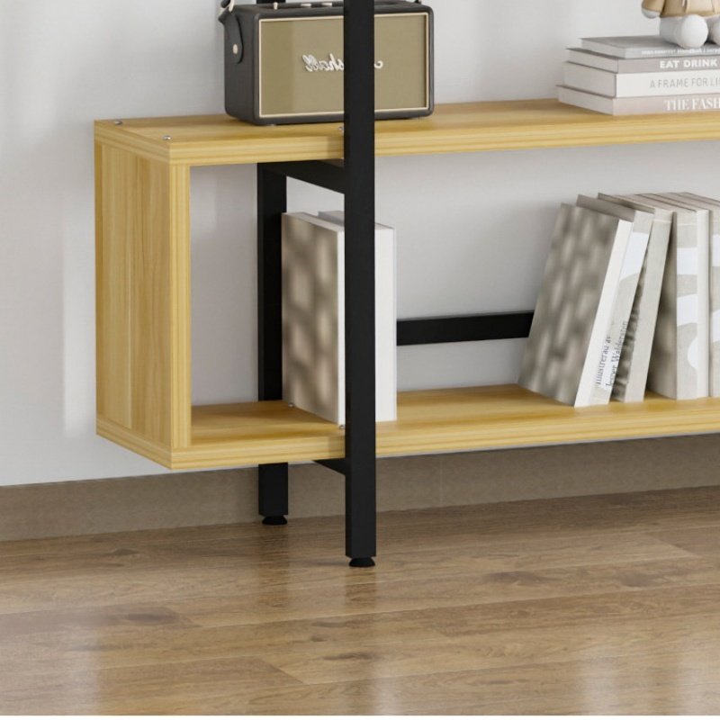 KINNO Simple floor-to-ceiling living room display shelf Multi-layer iron Simple steel and wood office shelf