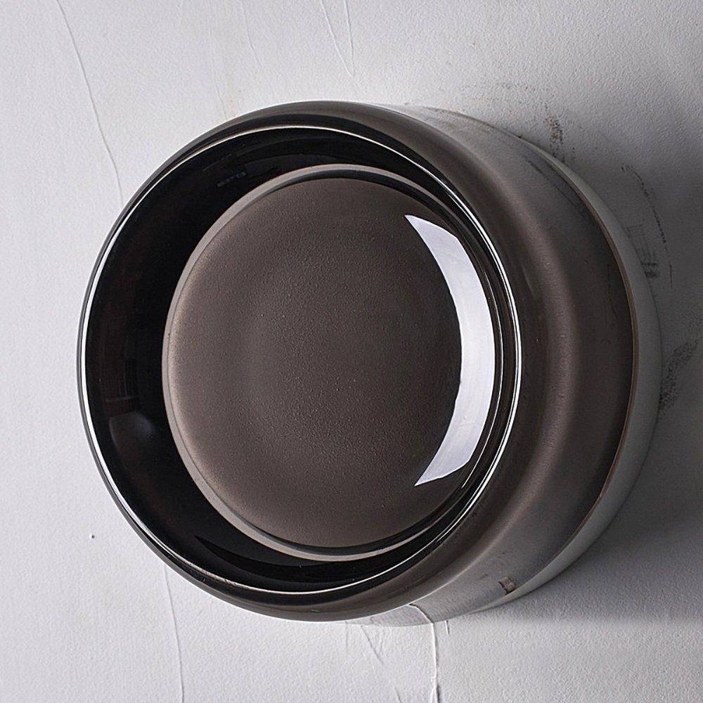 Interior indoor modern minimalist round amber or smoky glass ceiling moon wall lamps for dining room bedside