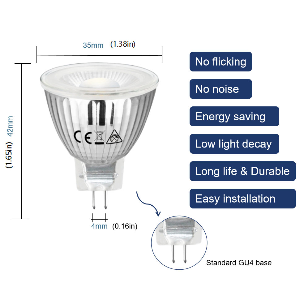 Factory Outlet MR11 Led Downlight Bulbs Ceiling Spotlight 12V GU4 Base Surface Mounted Light Home Lamp
