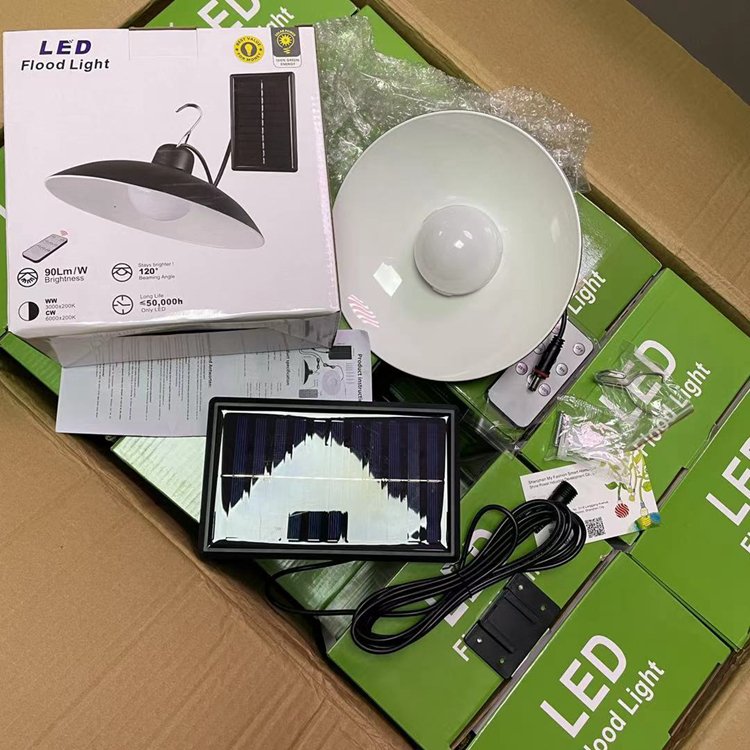 Dual Head Solar Light outdoor Indoor Remote Control Solar Ceiling Light Pendant Solar Light Garden sensor motion shed lamp