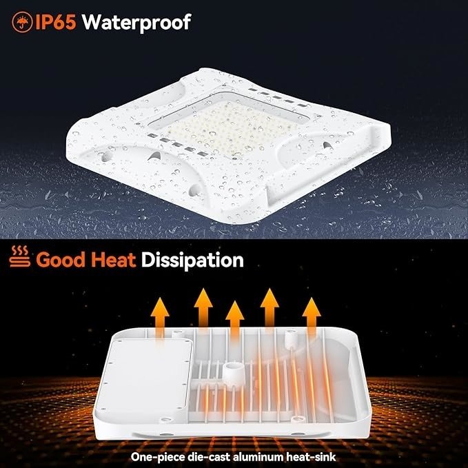 150W LED Canopy Light Fixture HID/HPS Replacement Shop Lamp IP65 Waterproof Outdoor Light for Gas Station Warehouse Light