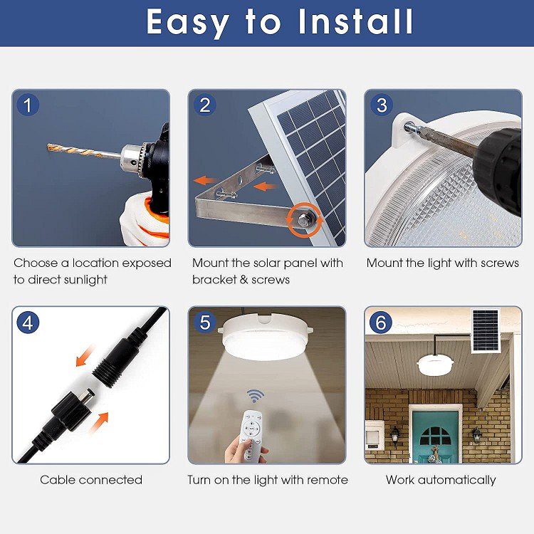 remote Outdoor Indoor wall solar led ceiling light 50w 100w 150w 200w solar ceiling lights for home