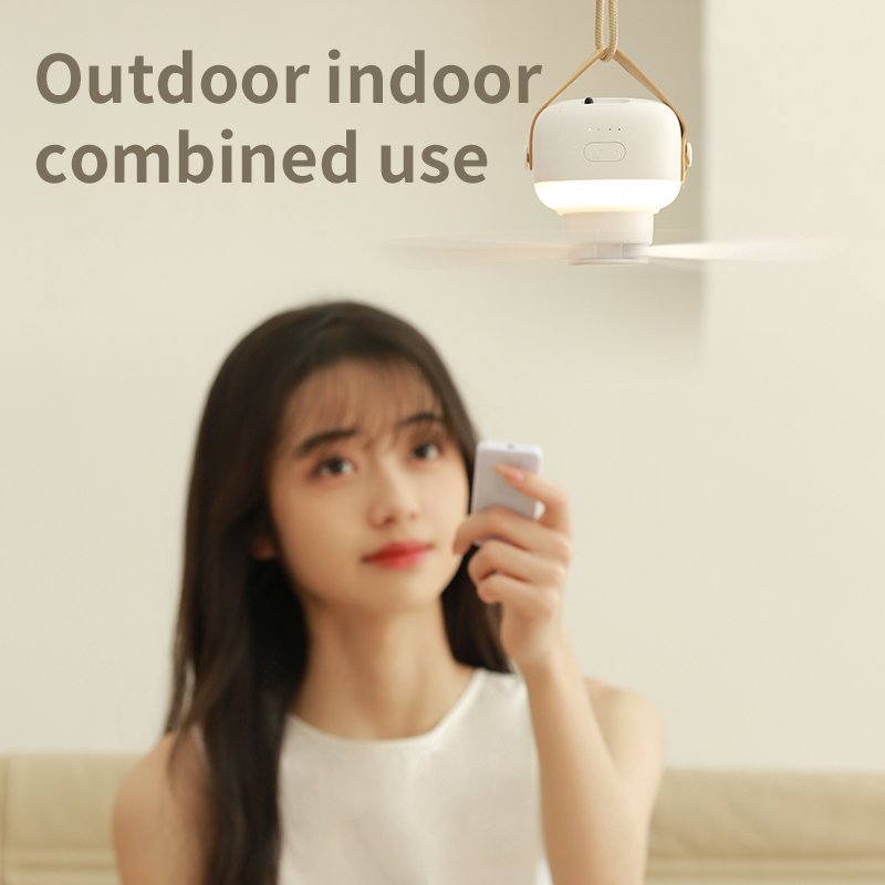 Camping Fan with LED Light Portable Tent Fan USB Rechargeable Camping Lantern with Ceiling Fan Outdoor