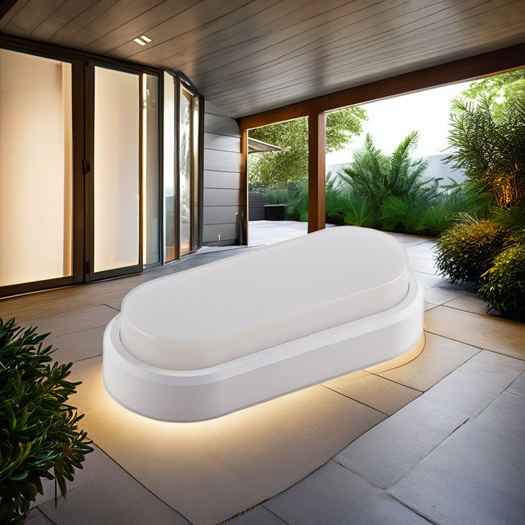 Ceiling-Mounted ABS PC Cover LED Bulkhead Lighting Moisture-Proof Pendant Lamp with Motion Sensor Wall Lamp Fixture