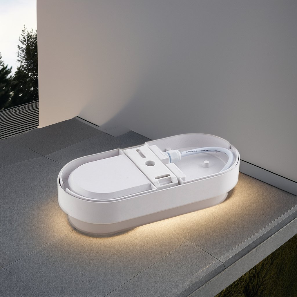 Ceiling-Mounted ABS PC Cover LED Bulkhead Lighting Moisture-Proof Pendant Lamp with Motion Sensor Wall Lamp Fixture