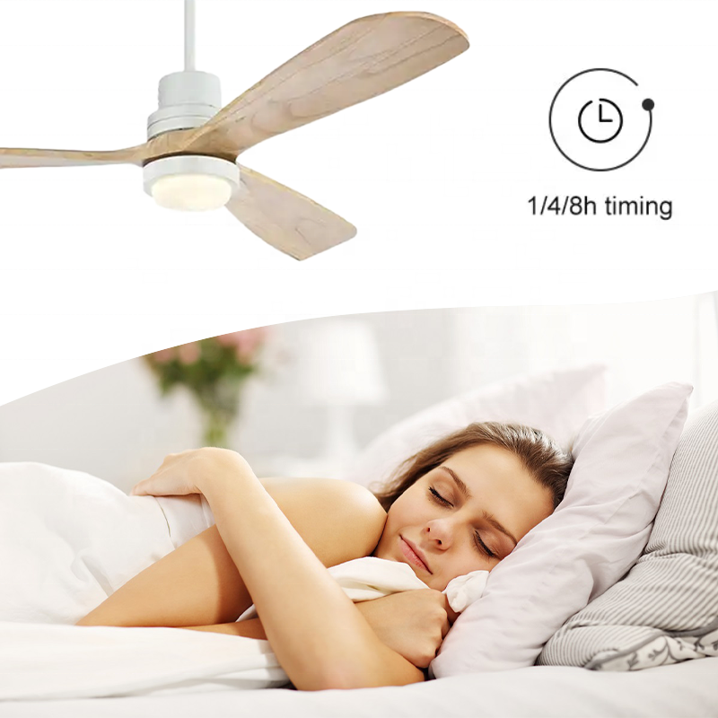 6 Speeds Reversible Dc Motor Modern Ceiling Fan Light Low Noise Wooden Blades Decorative Fan Ceiling