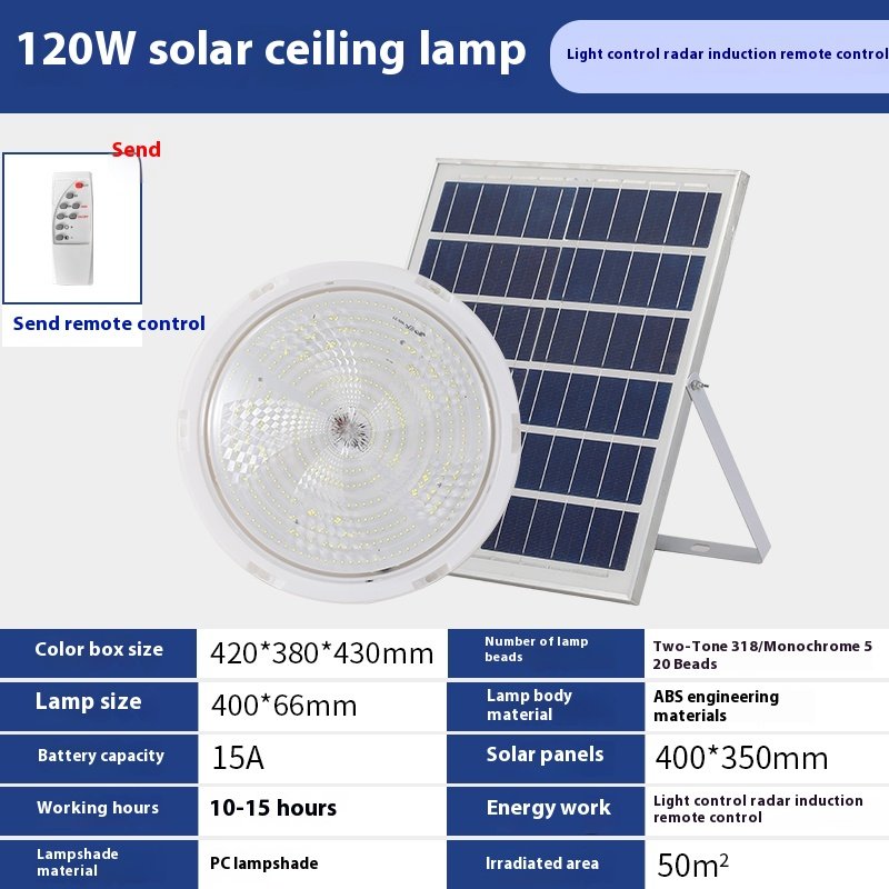 Factory Wholesale High Quality Waterproof Outdoor garden light Led Solar Ceiling Lamp