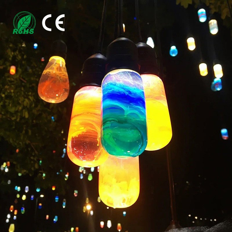 Creative LED Wishing Lamp Outdoor Shopping Malls Park Festival Fantasy Decoration Tree Pendants Colorful Glass Light