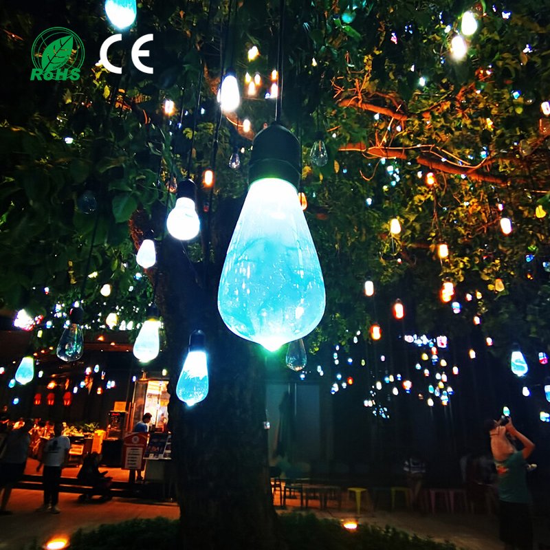 Creative LED Wishing Lamp Outdoor Shopping Malls Park Festival Fantasy Decoration Tree Pendants Colorful Glass Light