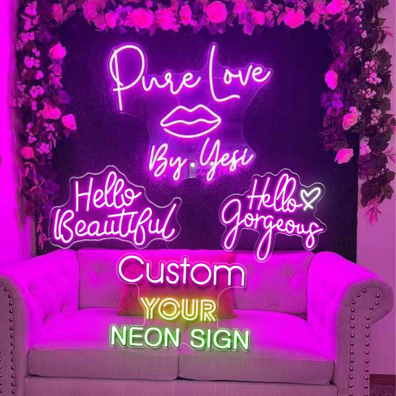 Winbo Custom Neon Signs Indoor Outdoor Personalized Neon Gift Wedding Decorations Bar Business Logo Name Neon Light Sign