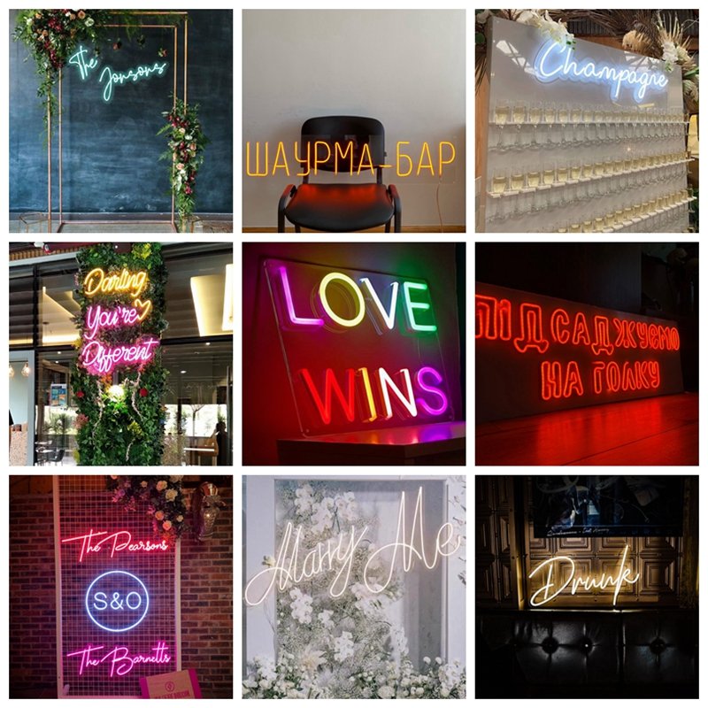 Winbo Custom Neon Signs Indoor Outdoor Personalized Neon Gift Wedding Decorations Bar Business Logo Name Neon Light Sign