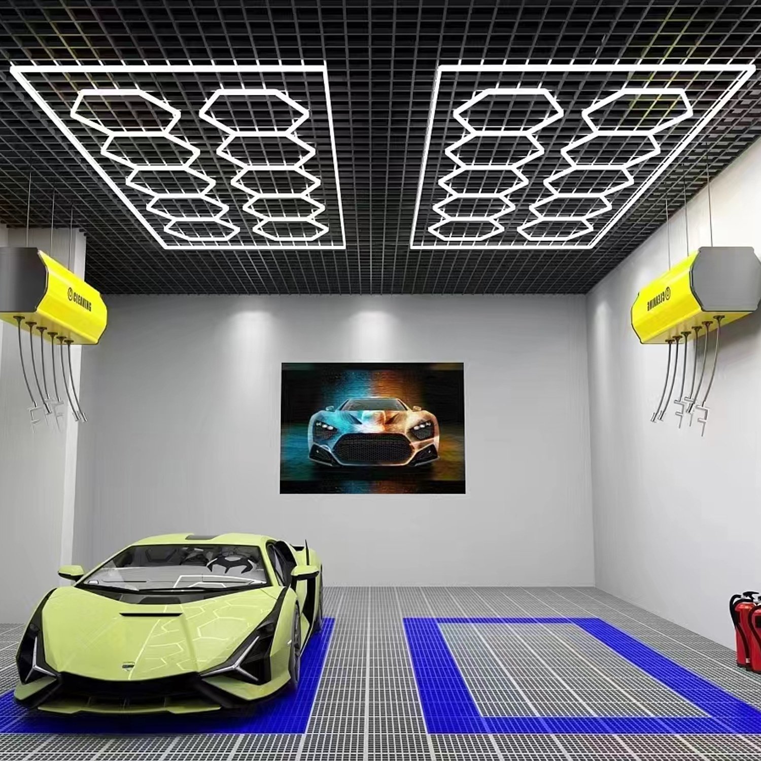 Direct Factory Sale 110V White/Warm White LED Light Hexagonal Design for Garage Ceiling AC Power Supply