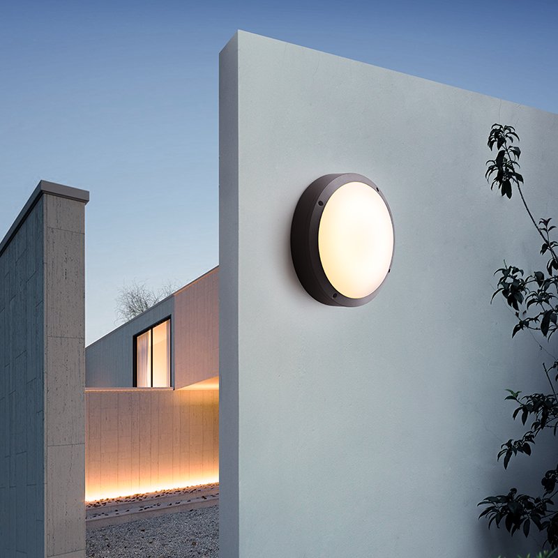 Aluminum surface Mounted Exterior Ip65 garden wall lamp waterproof 20W round led outdoor bulkhead ceiling light for home garden