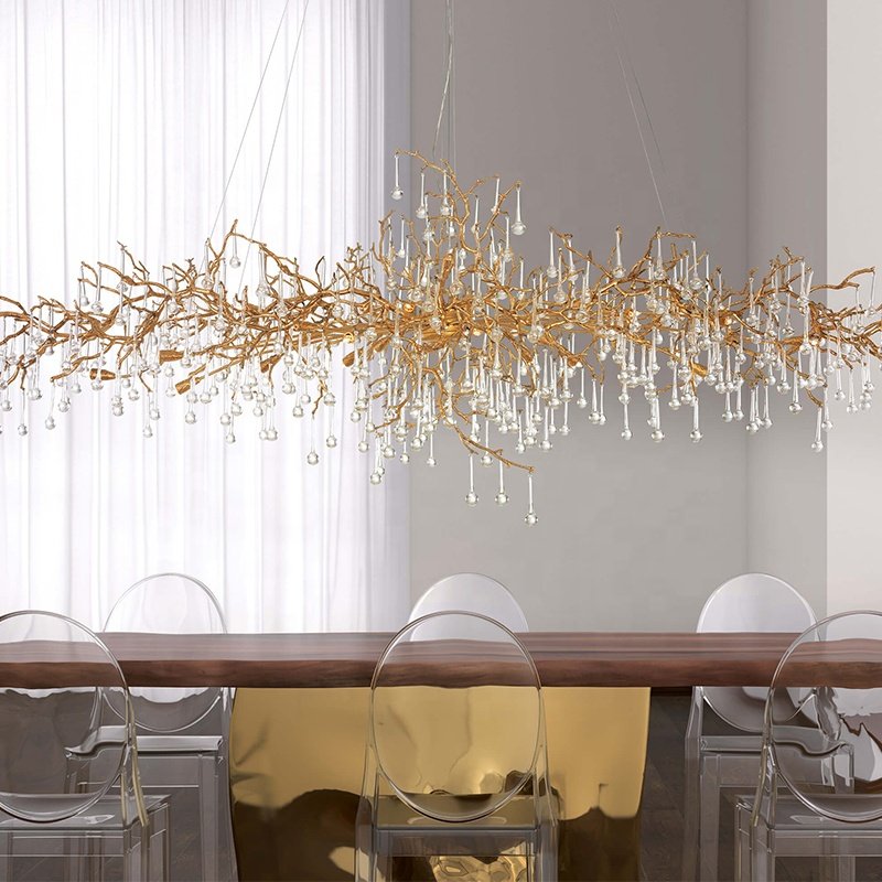 Modern Home Decoration Crystal Chandelier Luxury Brass Pendant light Tree Branch Led Chandelier Pendant Light