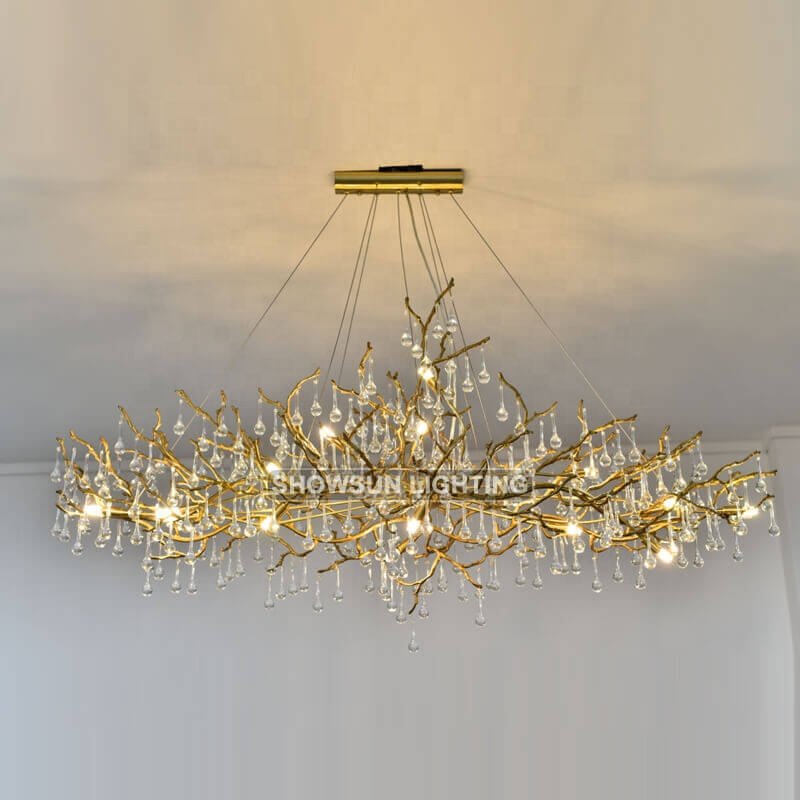 Modern Home Decoration Crystal Chandelier Luxury Brass Pendant light Tree Branch Led Chandelier Pendant Light