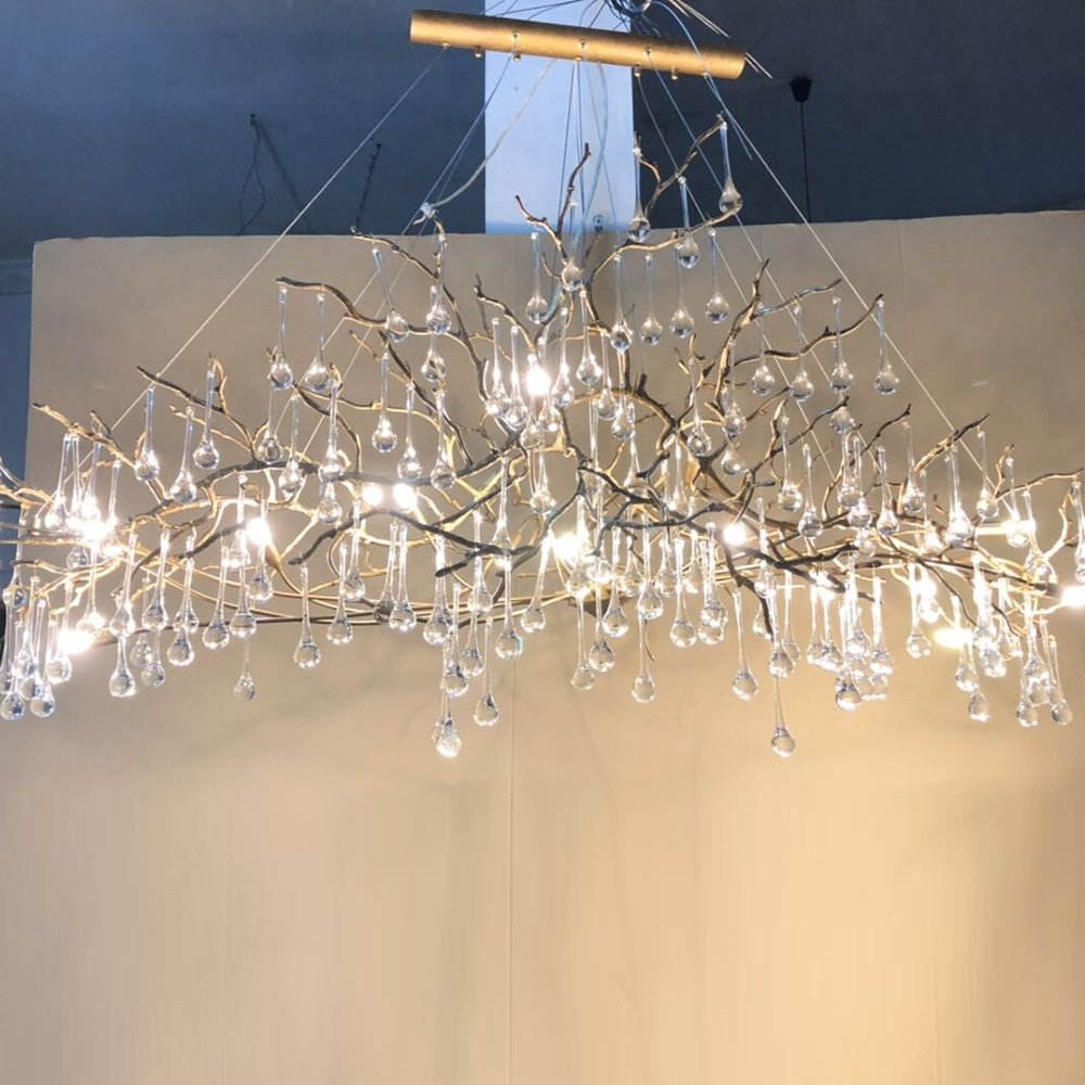 Modern Home Decoration Crystal Chandelier Luxury Brass Pendant light Tree Branch Led Chandelier Pendant Light