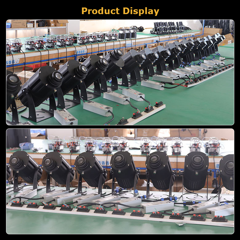 100W LED Gobo Projector 200W Rotating Gobo Outdoor Light LEDCustom Logo Wall Building Floor Ceiling Lights