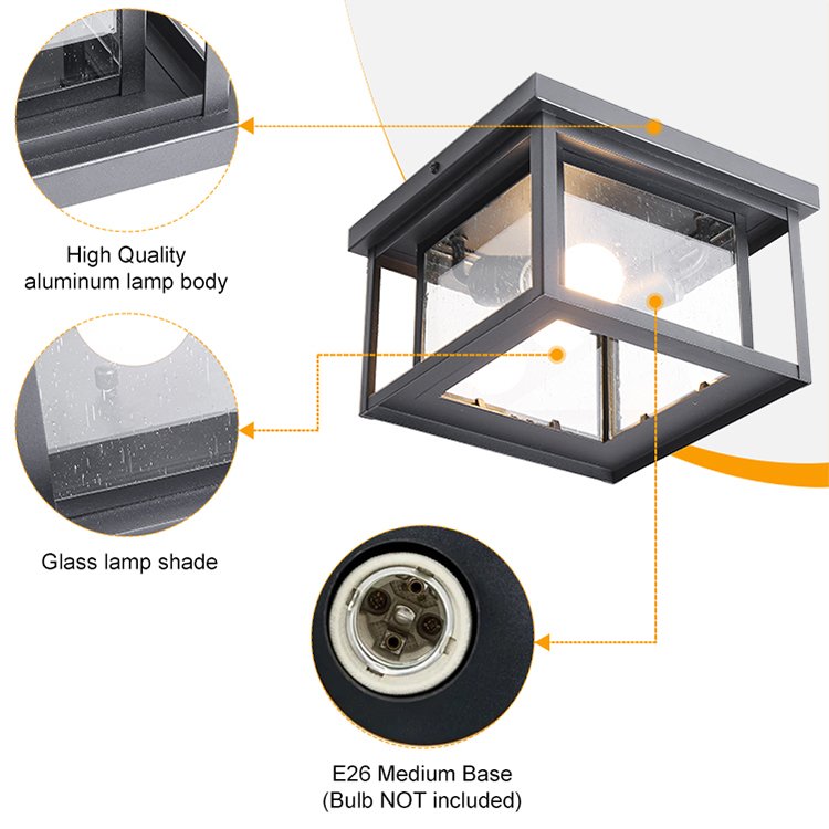 Manufacturers Wholesale Outdoor Waterproof Aluminum Ceiling Lights Porch Balcony Decorative Lighting Ceiling Lamp