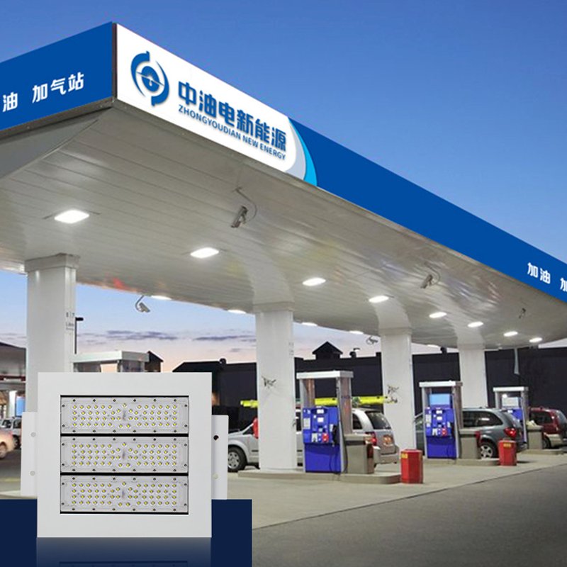Aluminum 5 Years Warranty Outdoor 100w 150w 200w 250w 300w 500w Gas Station LED Canopy Light for Petrol Station Outdoor Ceiling