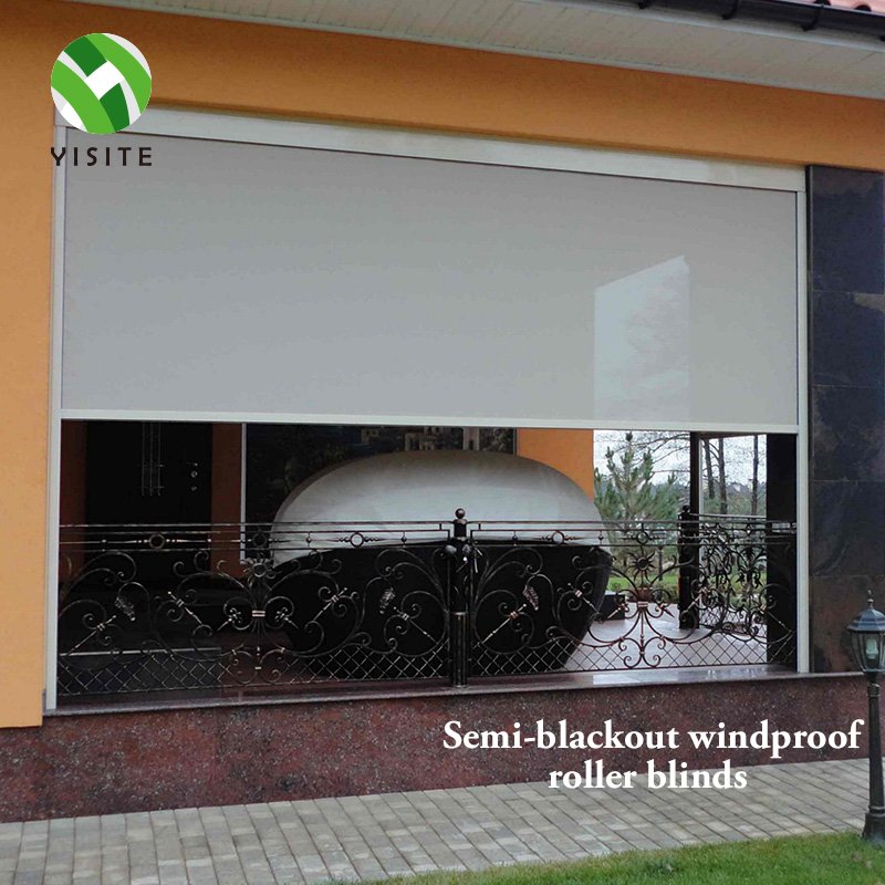 Outdoor New Design Spring roller Blinds Ziptrack Windproof blinds shades cordless Pull and Push roller blinds curtains