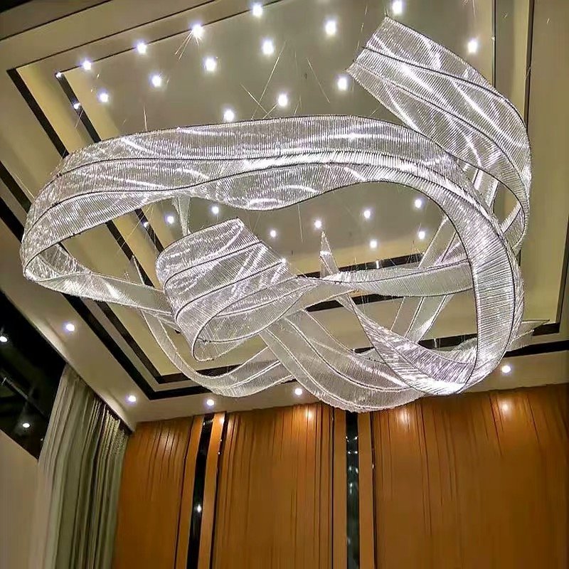 Custom Non-Standard Hotel Lobby Art Streamer Chandelier Creative Sales Department Sand Table Light Club Engineering Pendant