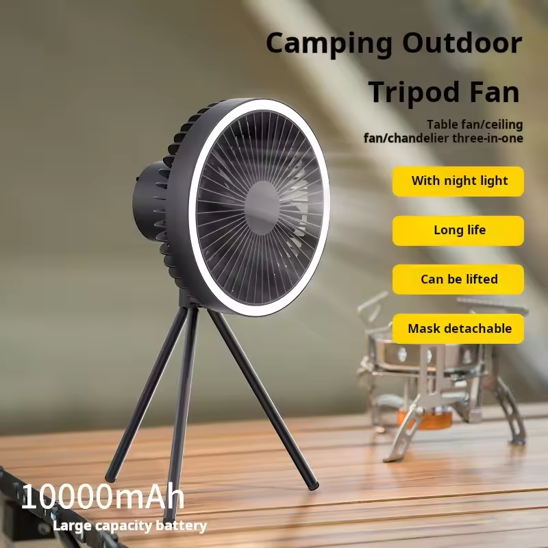 Hanging Dual-purpose Tripod Outdoor Fan Light Usb Camping Tent Fan Light Portable Small Ceiling Fan For Camping