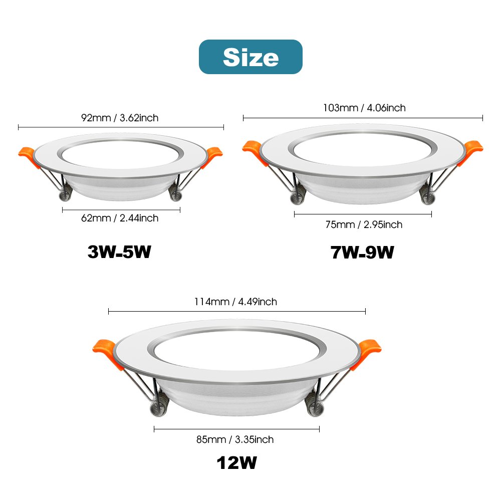 LED Downlight 3W 5W 7W 9W 12W 15w Recessed ceiling Led Warm White Cold White Led Ceiling Lamp Bedroom Kitchen Indoor Spot Light