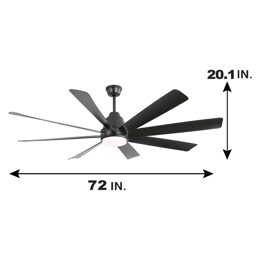 72 Inch Ceiling Fan Minimalist Large Industrial Ceiling Fan Energy-Saving Ceiling Fan With Light