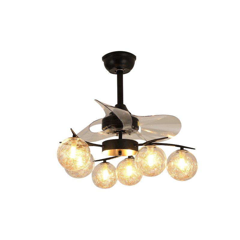 New design luxury dc motor remote control decorative ceiling fan with light chandeliers