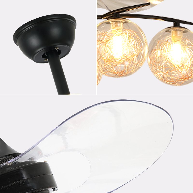 New design luxury dc motor remote control decorative ceiling fan with light chandeliers