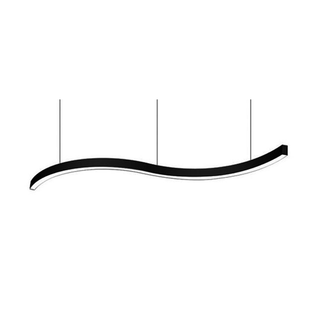 CL103535 Modern Aluminum Profile Manufacturer Customized Curved Suspended LED Linear Light For Commercial Lighting