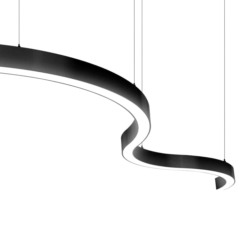 CL103535 Modern Aluminum Profile Manufacturer Customized Curved Suspended LED Linear Light For Commercial Lighting