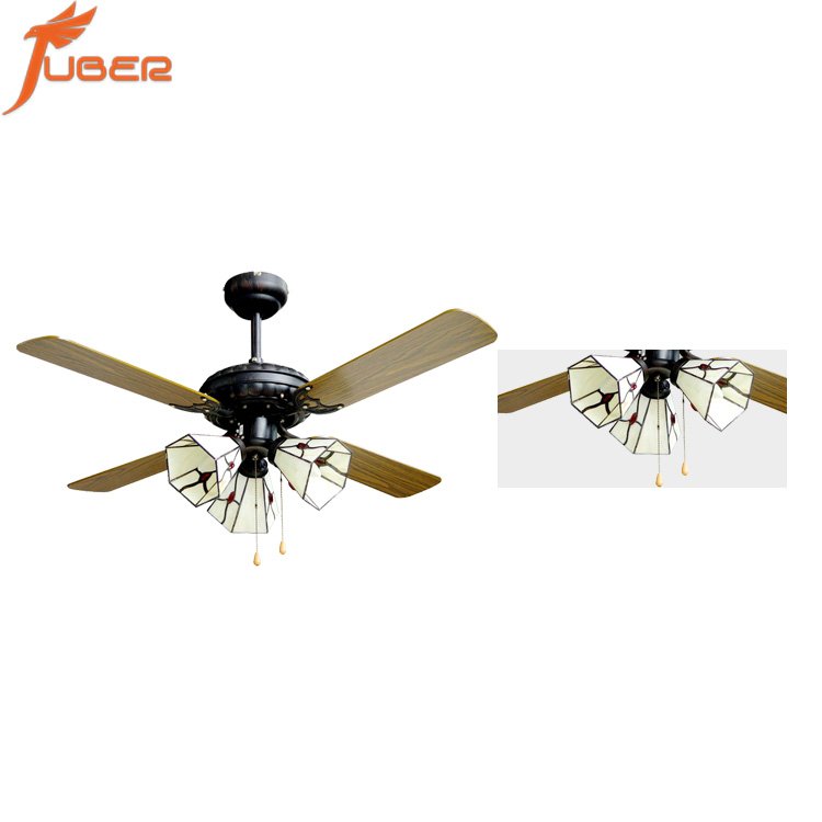 Juber 2023 Hot selling classic luxury style 42 inch ceiling fan chandelier with led light with remote
