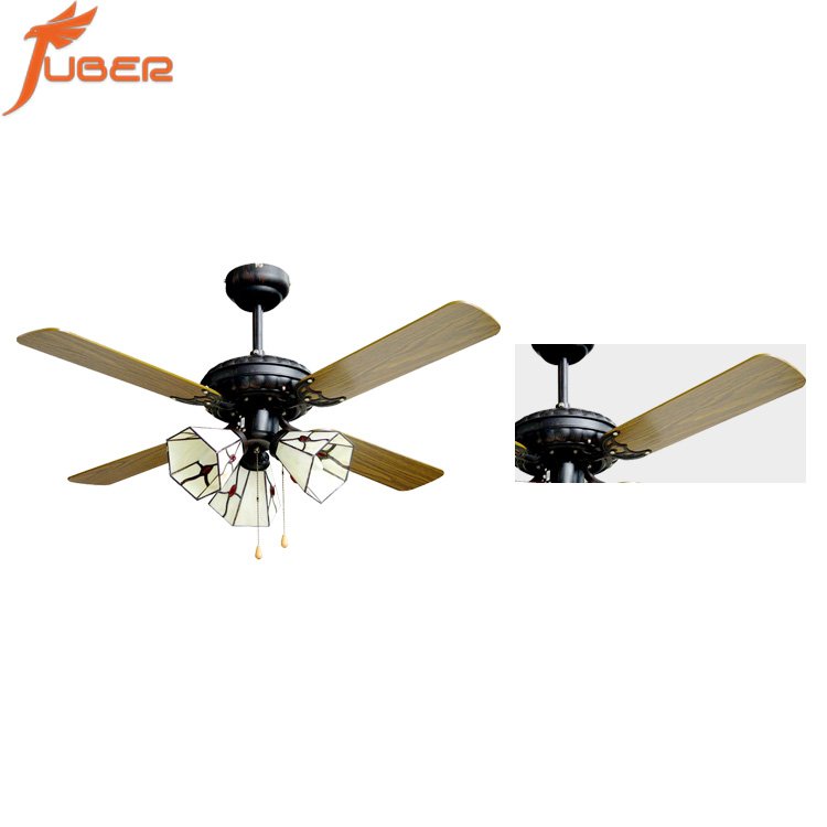 Juber 2023 Hot selling classic luxury style 42 inch ceiling fan chandelier with led light with remote