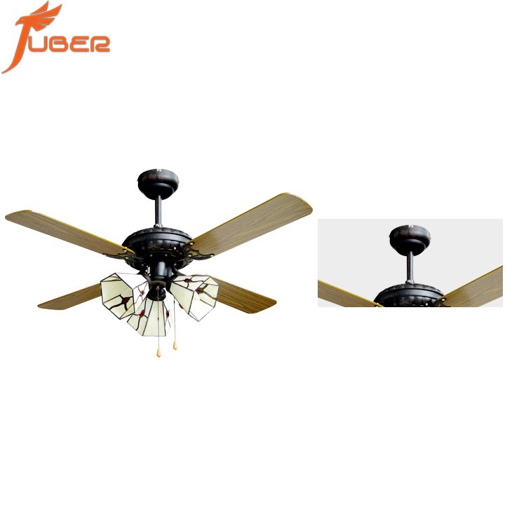 Juber 2023 Hot selling classic luxury style 42 inch ceiling fan chandelier with led light with remote