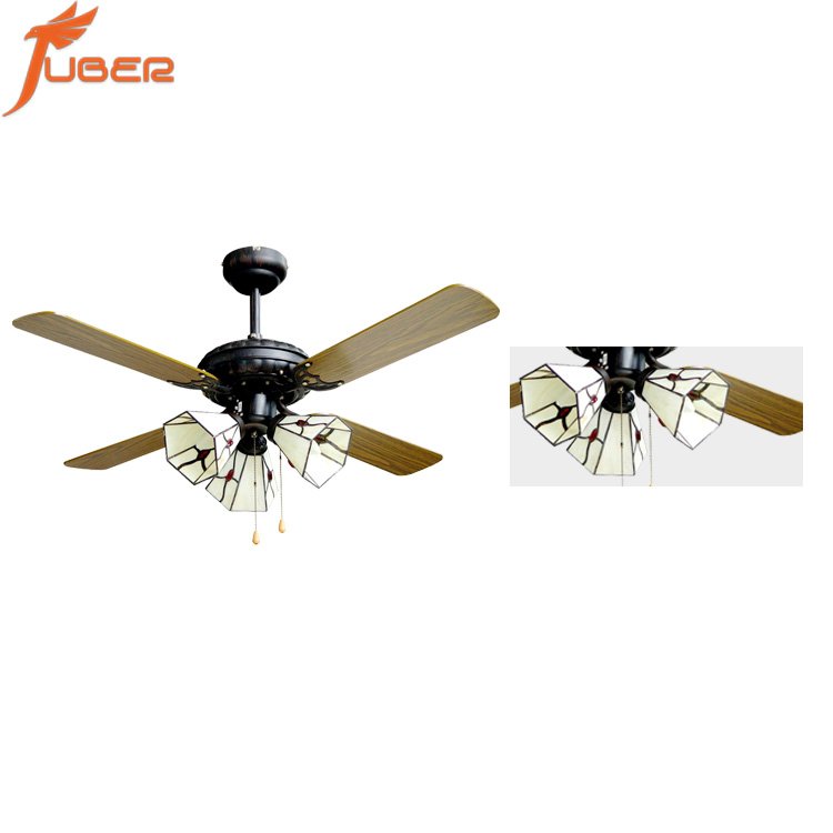 Juber 2023 Hot selling classic luxury style 42 inch ceiling fan chandelier with led light with remote
