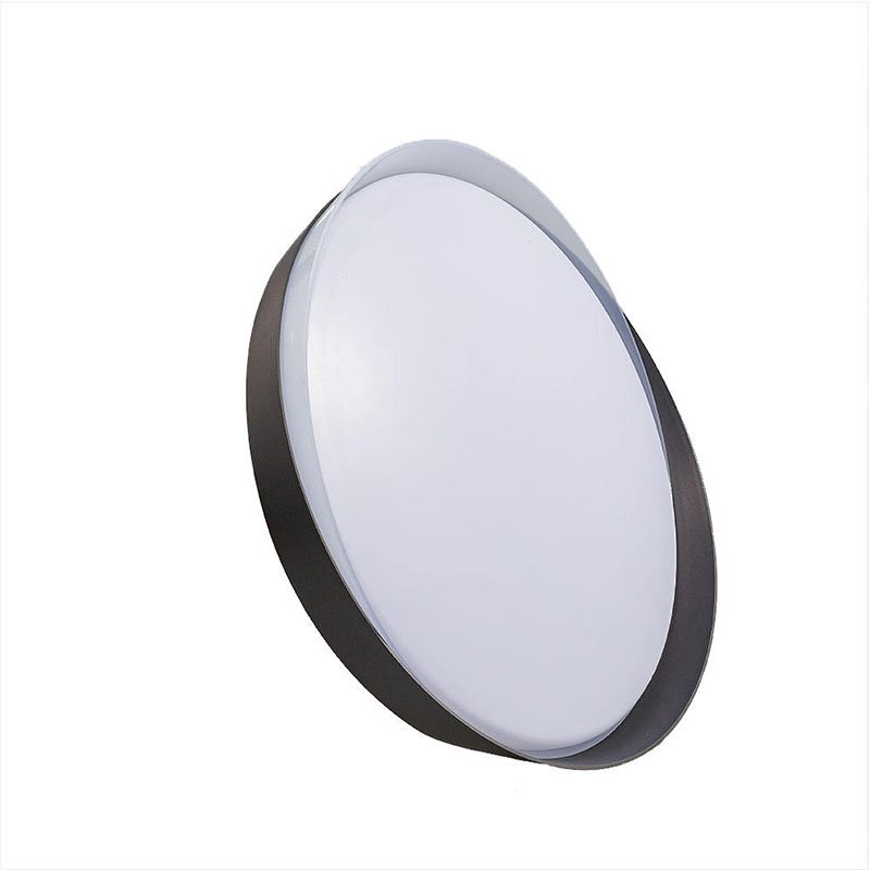 Modern Style Outdoor Roof Black Metal Round Bluetooth Living Room Ceiling Light 16 W