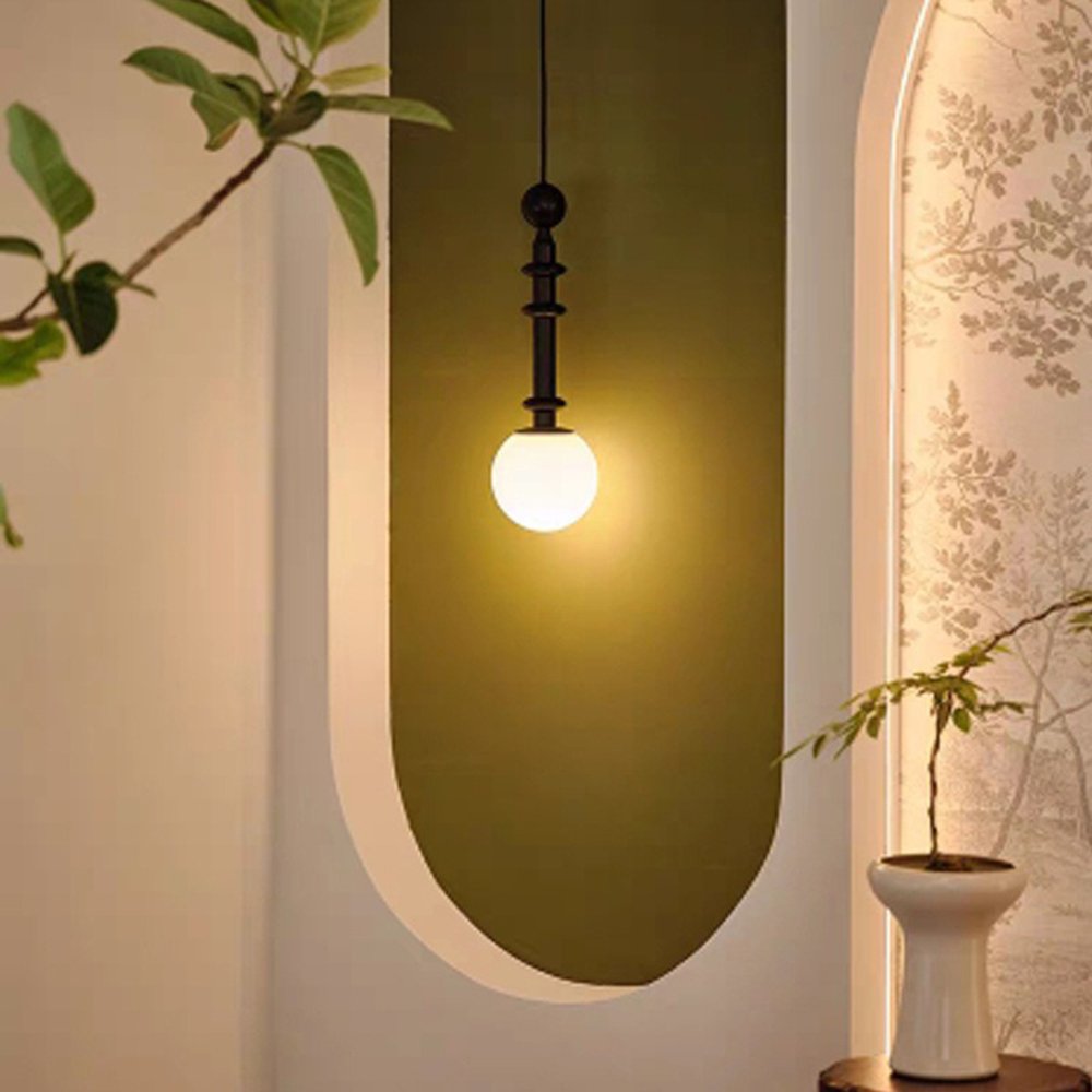 Medieval Wabi-sabi Style French Retro Bedroom Bedside Small Chandelier American Design Single Head Bar Long Line LED Lamp