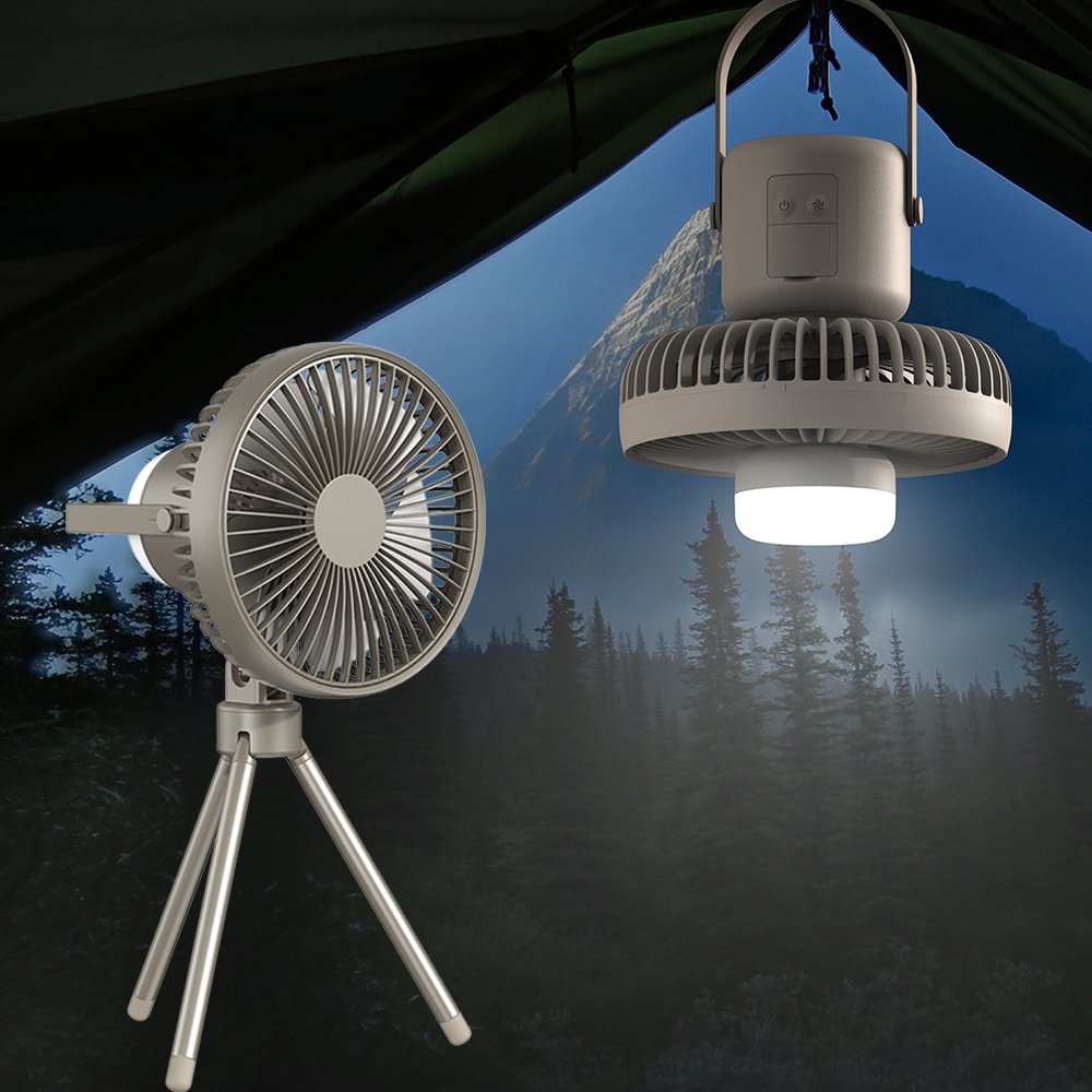 Multifunctional Fan USB Rechargeable Portable Outdoor Camping Ceiling Fan with Night Light Desk Tripod Fan